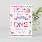 Sweet One Paars 1ste verjaardag Valentijnse Kaart (Staand voorkant)