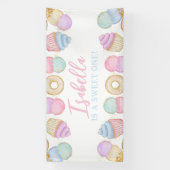 Sweet One Pastel 1st Birthday Party Backdrop Large Spandoek (Verticaal)