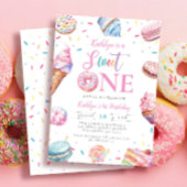 Sweet One Pastel Pink Donut Snoep eerste verjaarda Kaart