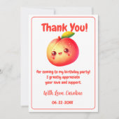 Sweet One Peach Birthday Thank You Bedankkaart (Voorkant)