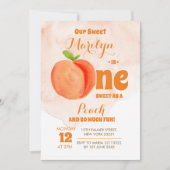 Sweet One Peach First Birthday Uitnodiging (Voorkant)