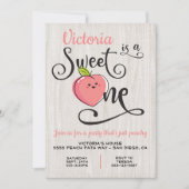 Sweet One Peach Verjaardagsfeestje Kaart (Voorkant)