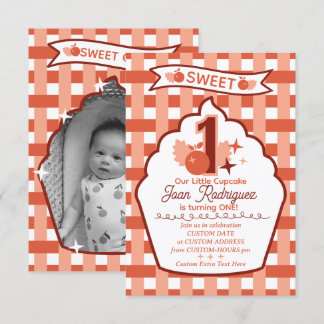 Sweet One Photo Invitations Flat Thank You Card Bedankkaart