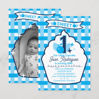 Sweet One Photo Invitations Flat Thank You Card Bedankkaart