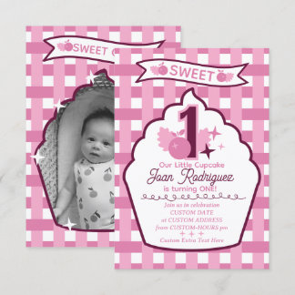 Sweet One Photo Invitations Flat Thank You Card Bedankkaart