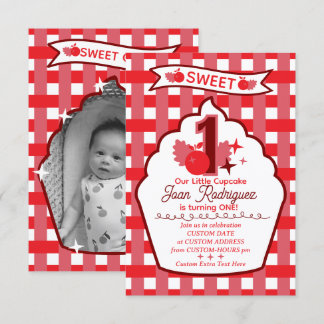 Sweet One Photo Invitations Flat Thank You Card Bedankkaart