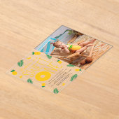 Sweet One Pineapple Foto 1e verjaardagsfeestje Acryl Uitnodigingen (Laagn)