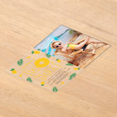 Sweet One Pineapple Foto 2e verjaardagsfeestje Acryl Uitnodigingen (Laagn)