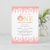 Sweet One Pink Donut 1st verjaardag Kaart (Staand voorkant)