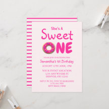 Sweet One Pink Donut Girl 1ste verjaardag