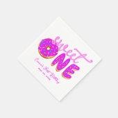 Sweet One Pink Donut Girl First Birthday Sprinkles Servet (Hoek)