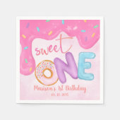 Sweet One Pink Frosting Girl's eerste verjaardag N Servet (Voorkant)