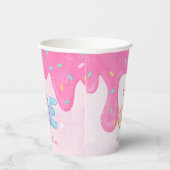 Sweet One Pink Frosting Girl's First Birthday Papieren Bekers (Rechts)