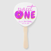 Sweet One Pink Girl First Birthday Donut Sprinkles Handwaaier (Voorkant)