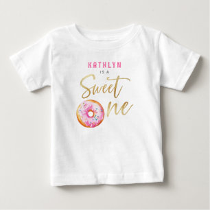 Sweet One Pink Gold Donut Girl Eerste Verjaardag