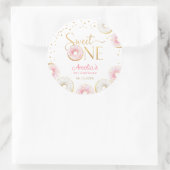 Sweet One Pink Gold Donuts Verjaardag Ronde Sticker (Tas)