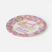 Sweet One Pink Lemon Verjaardagsfeestje Papier Bor Papieren Bordje (Gekanteld)