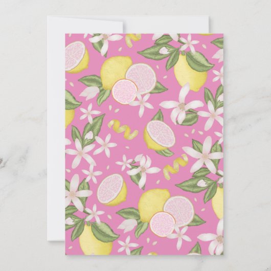 Sweet One Pink Lemonade 1e verjaardag Uitnodigen Kaart (Achterkant)