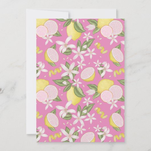 Sweet One Pink Lemonade 1e verjaardag Uitnodigen Kaart (Achterkant)