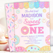 Sweet ONE Regenboog Donut 1e Verjaardag uitnodigin Kaart
