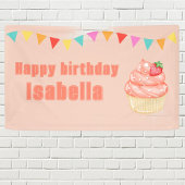 Sweet ONE, roze meisjes eerste verjaardagsfeest Spandoek