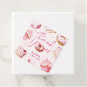 Sweet One Roze Schattige Donuts Meisje 1e Verjaard Bedankjes Labels (In situ)