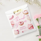 Sweet One Roze Schattige Donuts Meisje 1e Verjaard Bedankzakje (Gezegeld)