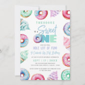 Sweet One Schattige Doughnuts Boy 1e verjaardagsfe Kaart (Voorkant)