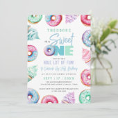 Sweet One Schattige Doughnuts Boy 1e verjaardagsfe Kaart (Staand voorkant)