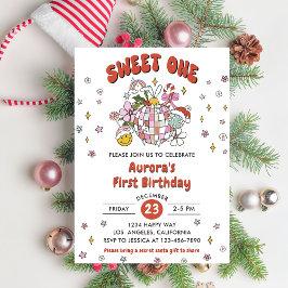 Sweet One Schattige Groovy Ball Verjaardagsfeestje Kaart