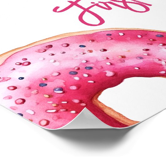 Sweet One Schattigee donuts meisje 1e verjaardag w Poster (Hoek)