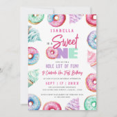 Sweet One Schattigee Doughnuts Meisje 1e verjaarda Kaart (Voorkant)