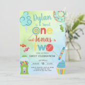 Sweet One siblings eerste, eerste verjaardagsuitno Kaart (Staand voorkant)