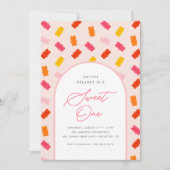 Sweet One Snoep Gummy Beer Meisjes 1e Verjaardag Kaart (Voorkant)