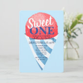 Sweet One Snow Cone Kinder Eerste Verjaardag Kaart (Staand voorkant)
