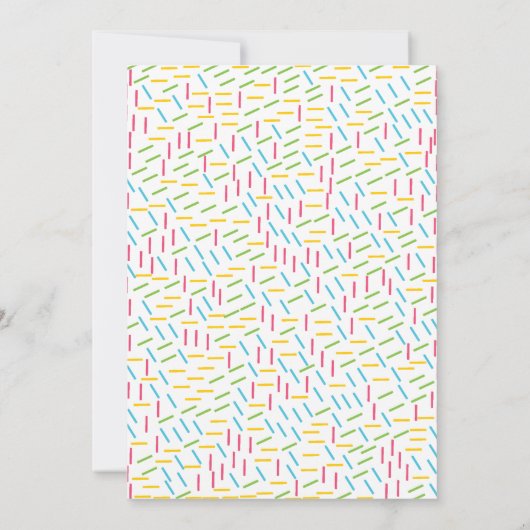 Sweet One Sprinkles Birthday Party Kaart (Achterkant)