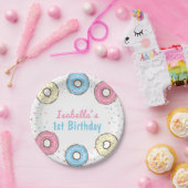 Sweet One Sprinkles Donut 1st Birthday Papieren Bordje (Feest)