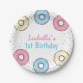Sweet One Sprinkles Donut 1st Birthday Papieren Bordje (Voorkant)