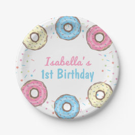 Sweet One Sprinkles Donut 1st Birthday Papieren Bordje