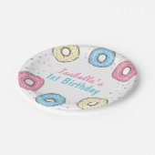 Sweet One Sprinkles Donut 1st Birthday Papieren Bordje (Gekanteld)