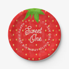 Sweet One Strawberry Birthday Papieren Bordje