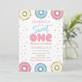 Sweet One strooit Donut 1e verjaardagsfeestje Kaart (Staand voorkant)