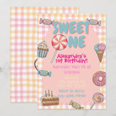 Sweet One, Sweet Treats 1st birthday Kaart (Voorkant / Achterkant)