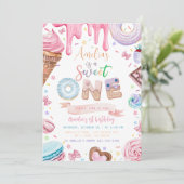 Sweet one Sweets Dessert Donut Snoep Verjaardag Kaart (Staand voorkant)