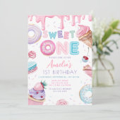 Sweet one Sweets Dessert Donut Snoep Verjaardag Kaart (Staand voorkant)