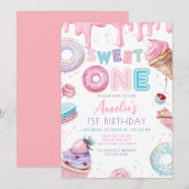 Sweet one Sweets Dessert Donut Snoep Verjaardag Kaart (Voorkant / Achterkant)