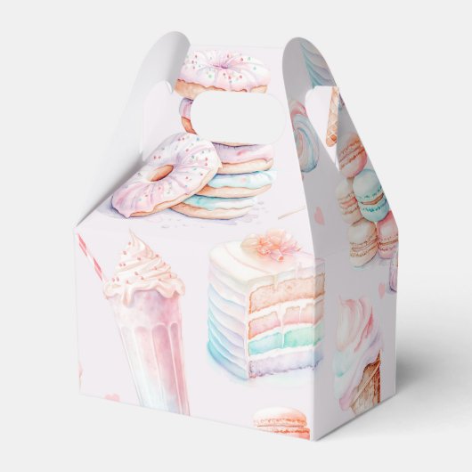 Sweet One sweets pastel birthday party Bedankdoosjes (Achterkant)