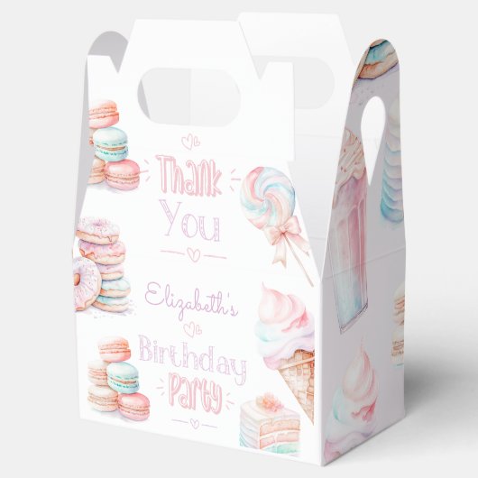 Sweet One sweets pastel birthday party Bedankdoosjes (Geopend)
