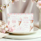  Sweet One Three Schoops of Fun joint Birthday Kaart