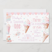 Sweet One Three Schoops of Fun joint Birthday Kaart (Voorkant)